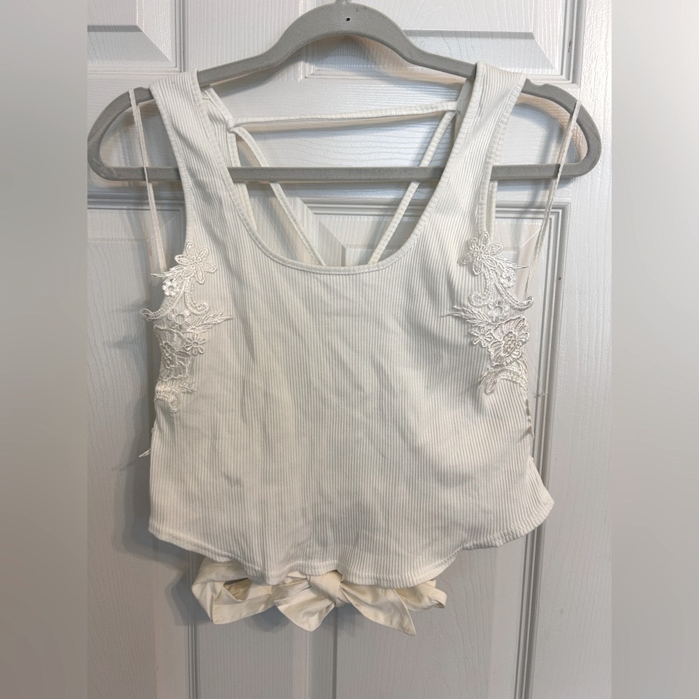 New Free People, Just a Girl Tank, Medium in White - Picture 5 of 7